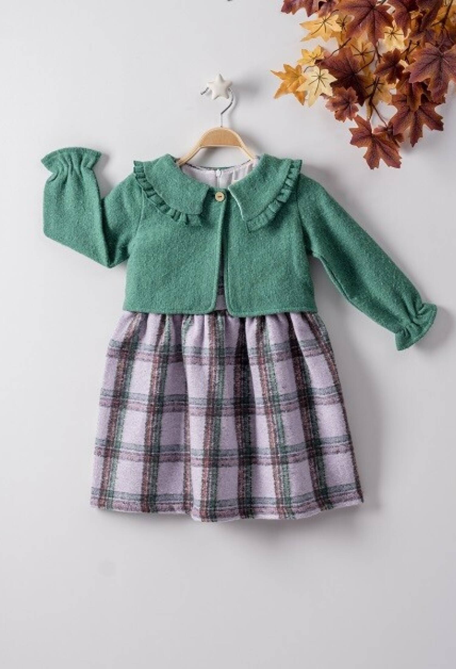 Dress with Ruffled Collar Jacket