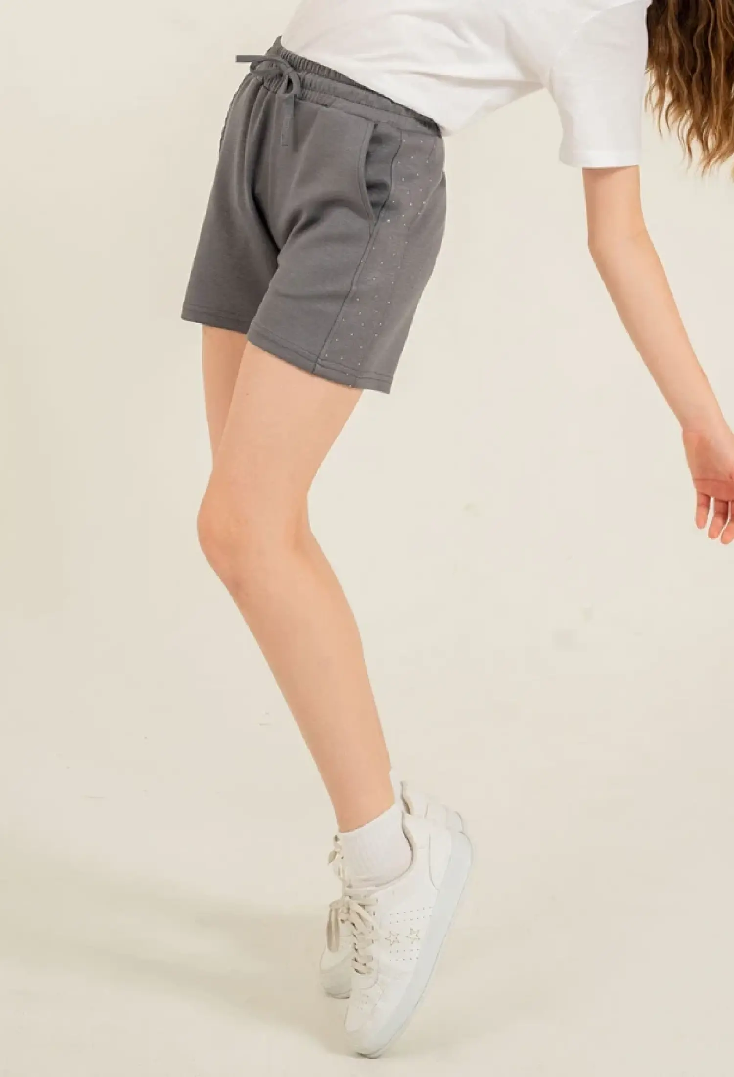 Girl's Shorts with Rhinestones on the Side
