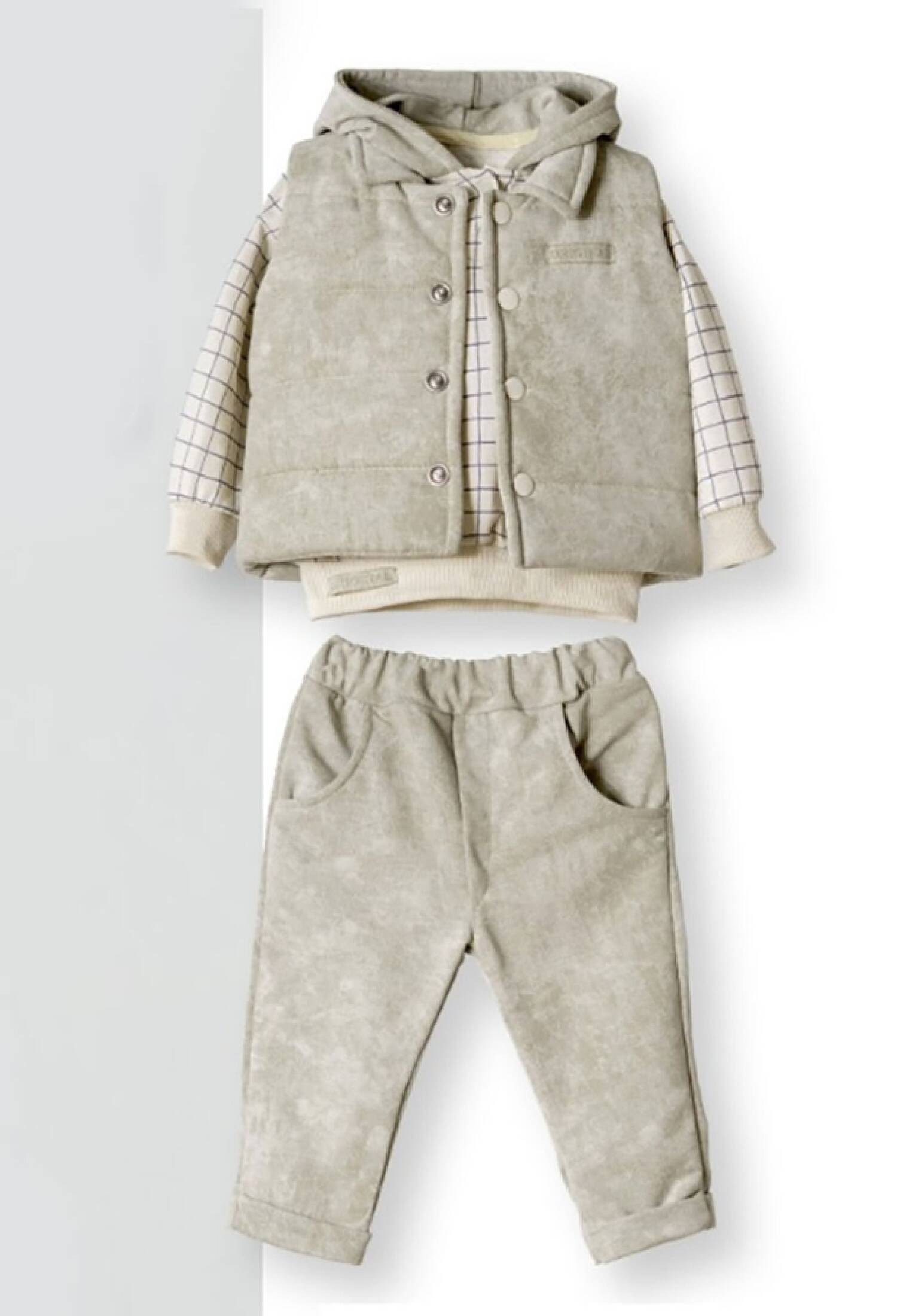 Three-Piece Baby Boy Set with Vest