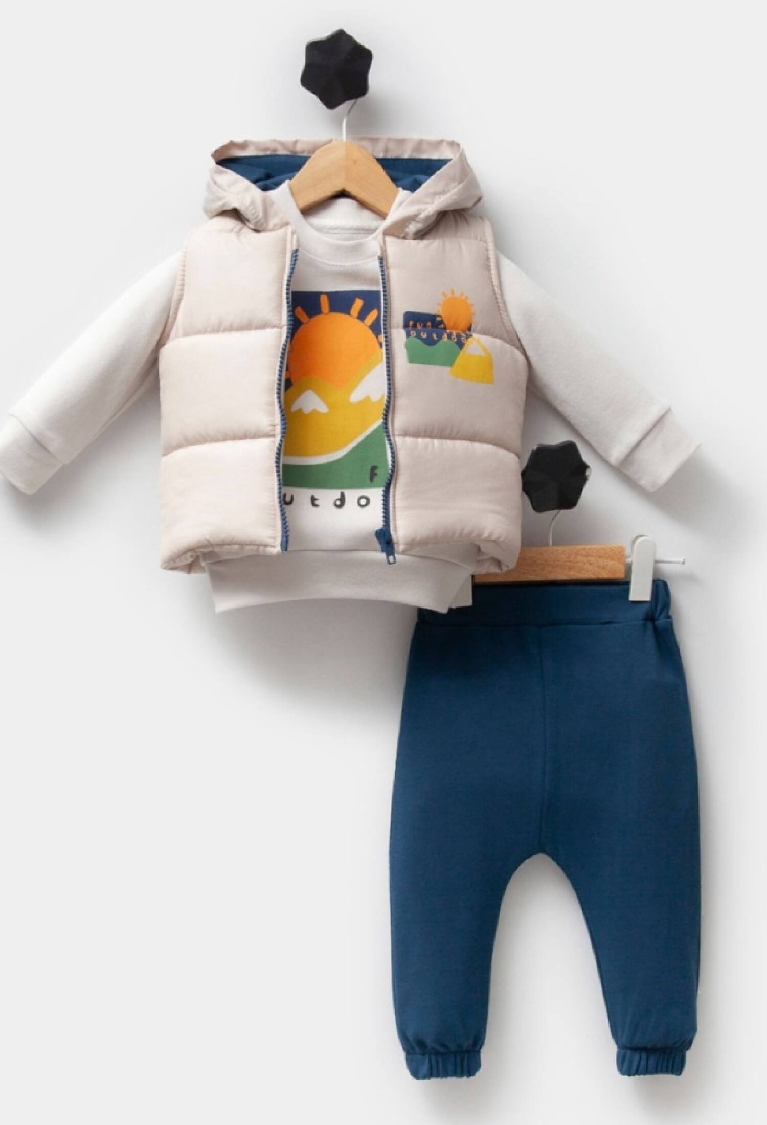 Three-Piece Baby Boy Set with Vest