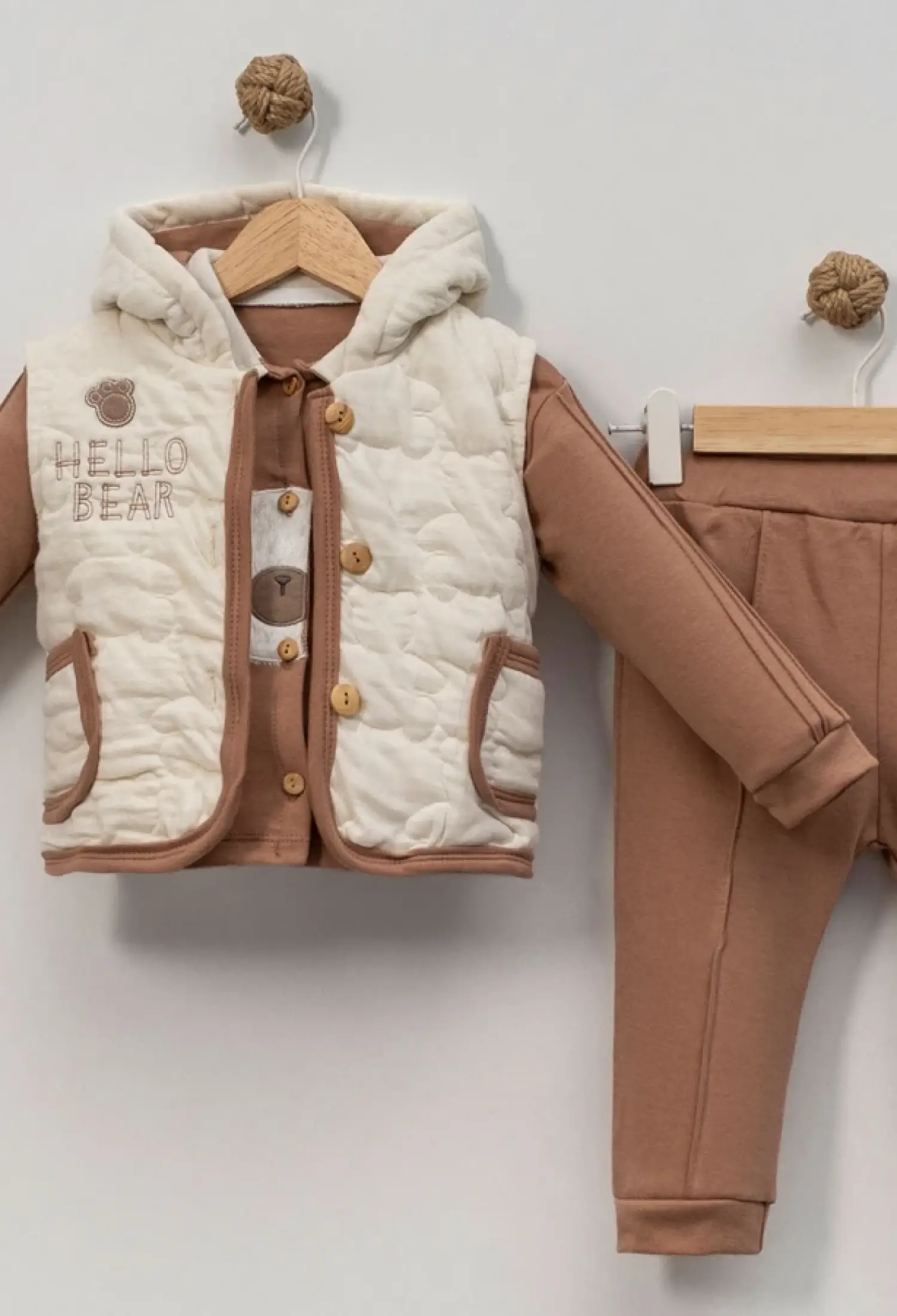 Yelekli Üçlü Erkek Bebe Takım - Brand: BEBLY - Kids & Bby Clothes From Peralane Kids Turkey