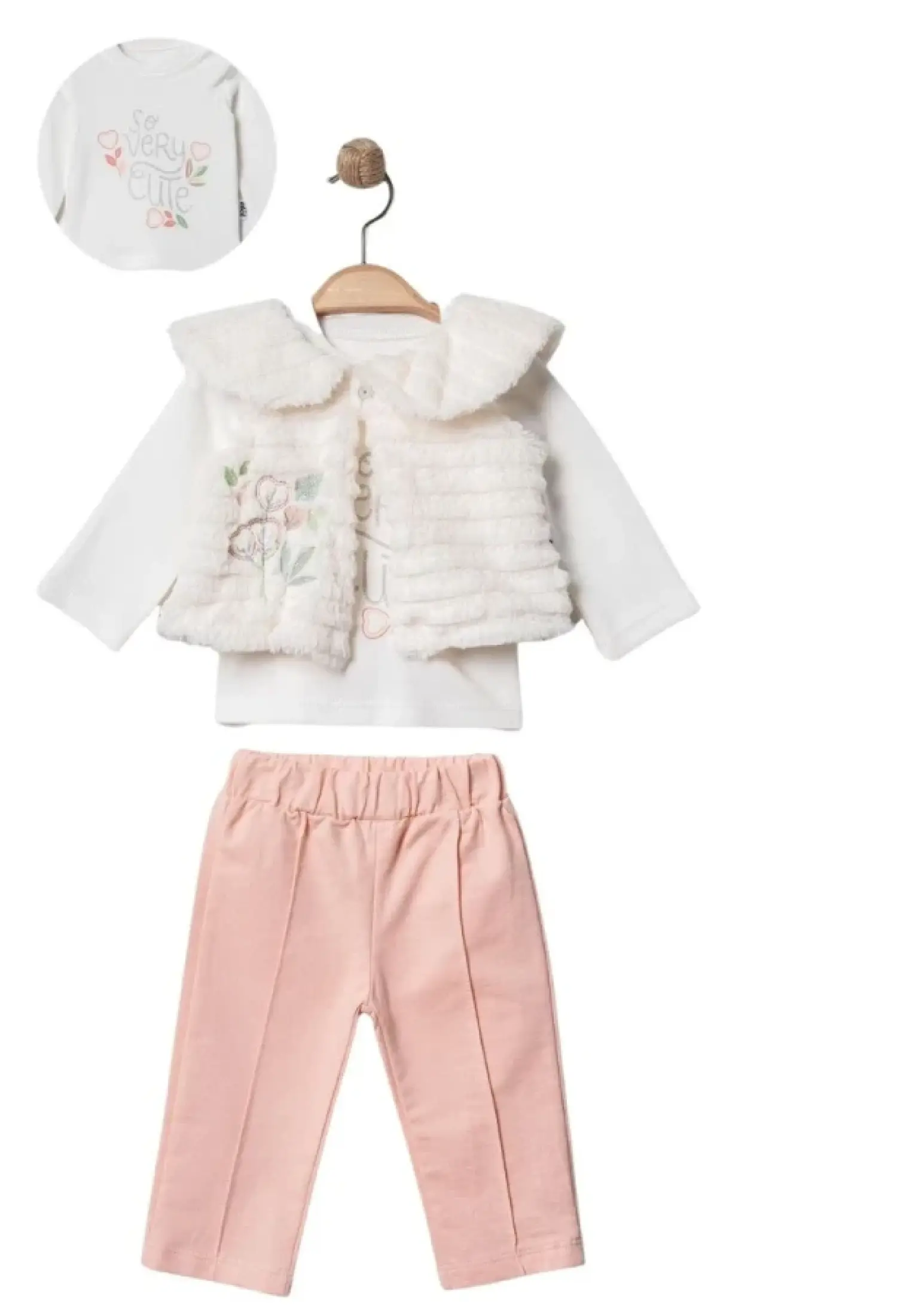 Yelekli Üçlü Kız Bebe Takım - Brand: ELCİ BABY - Kids & Bby Clothes From Peralane Kids Turkey