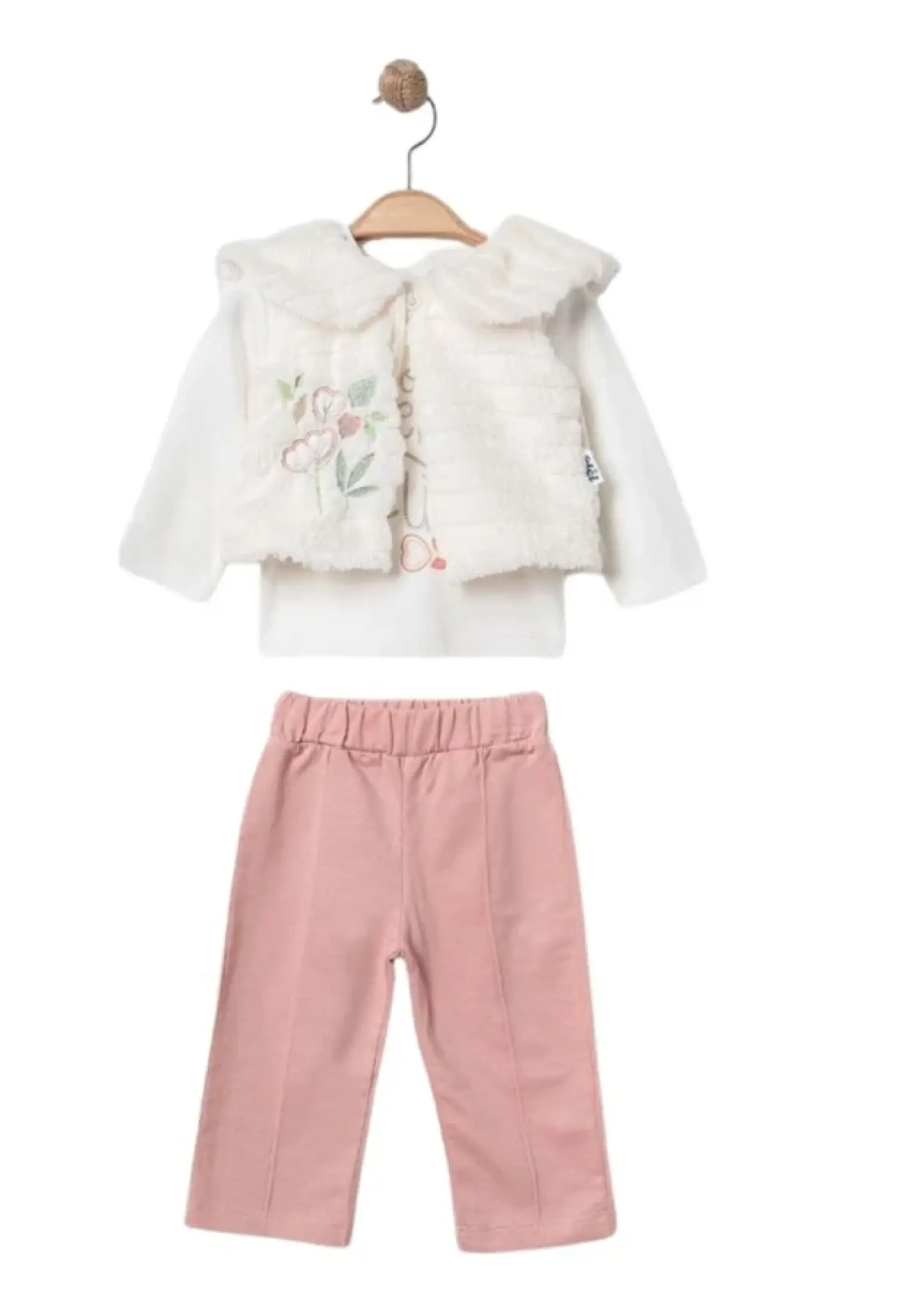 Yelekli Üçlü Kız Bebe Takım - Brand: ELCİ BABY - Kids & Bby Clothes From Peralane Kids Turkey