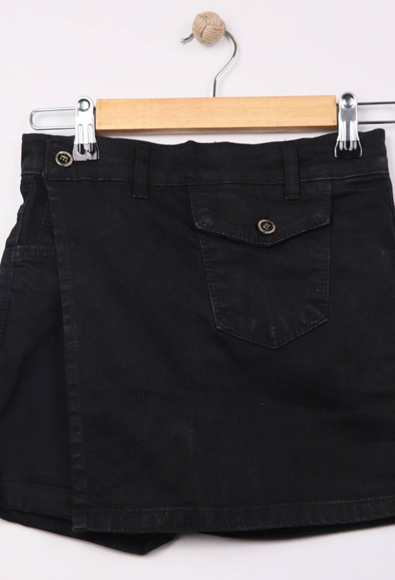 High Waist Wide Fit Girls Denim Short Skirt