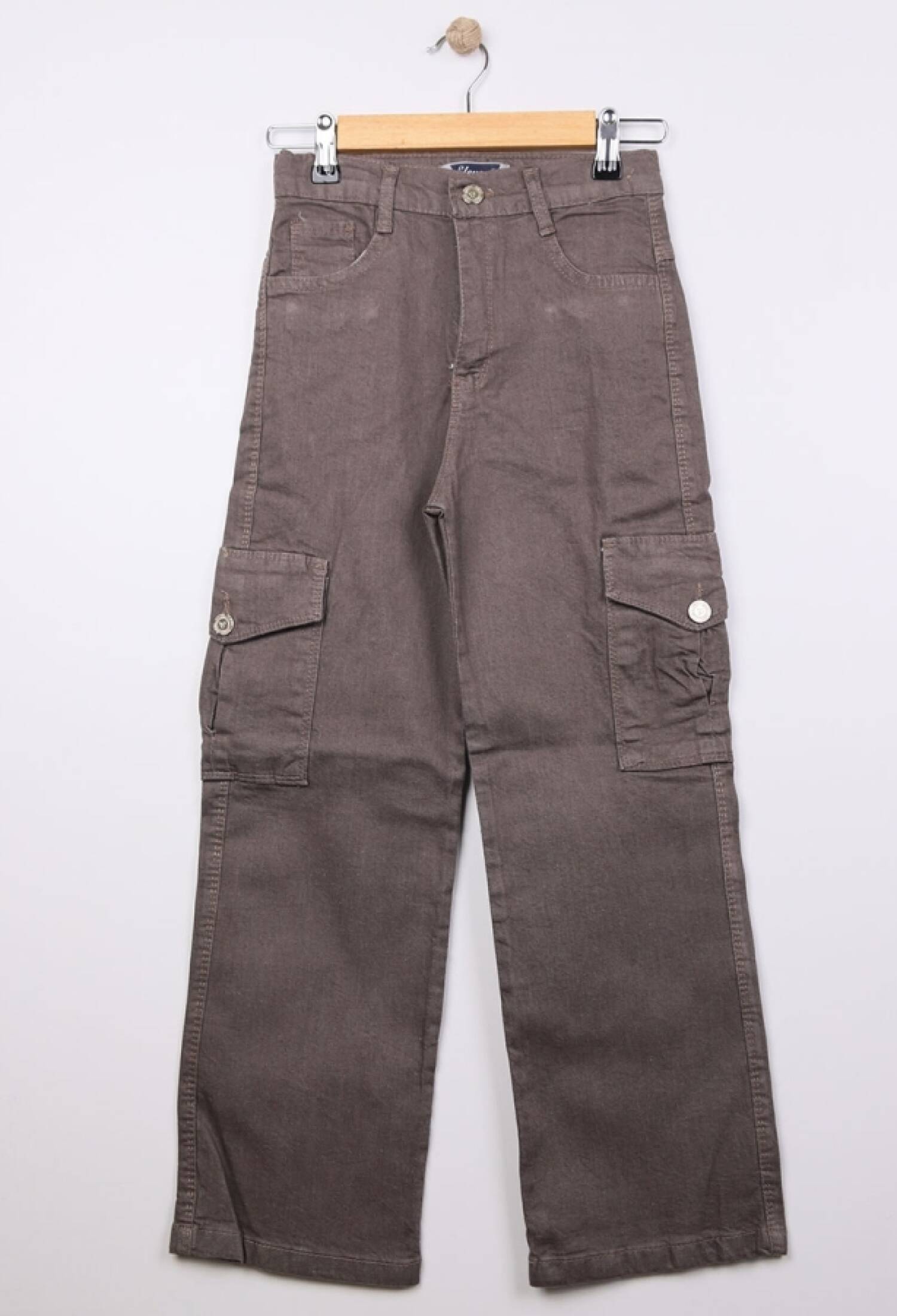 High Waist Wide Leg Commando Pocket Girl Jeans