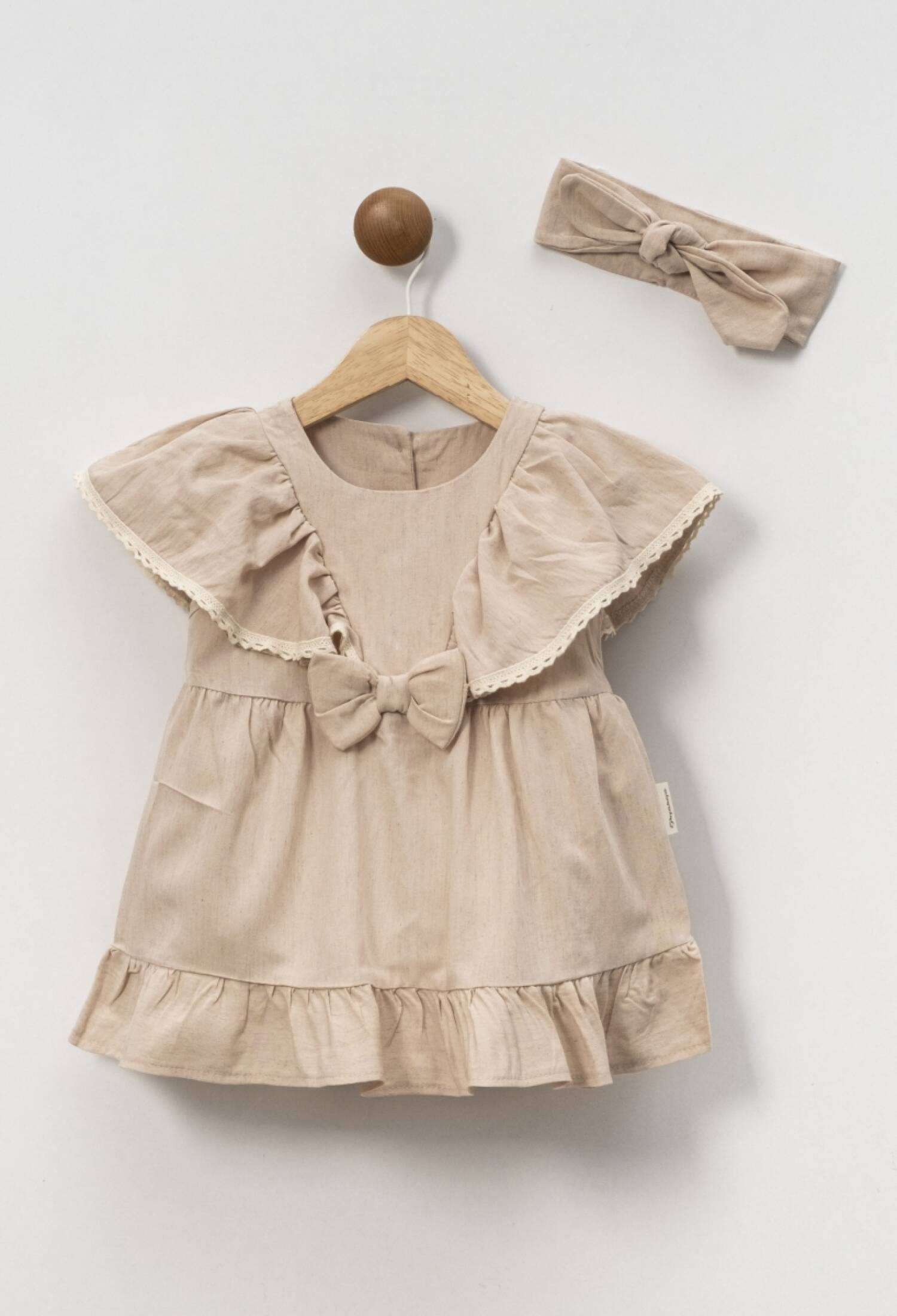 Dress with bow - PS-858 - Brand: POPSHOPS - Kids & Bby Clothes From Peralane Kids Turkey