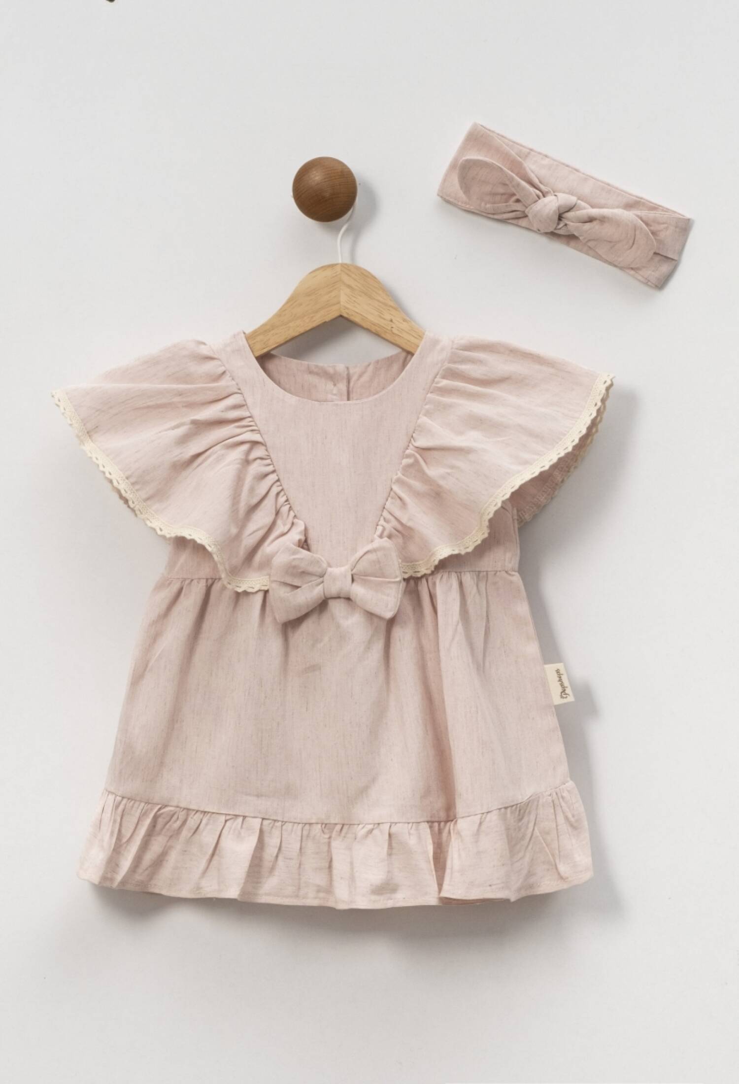 Dress with bow - PS-858 - Brand: POPSHOPS - Kids & Bby Clothes From Peralane Kids Turkey