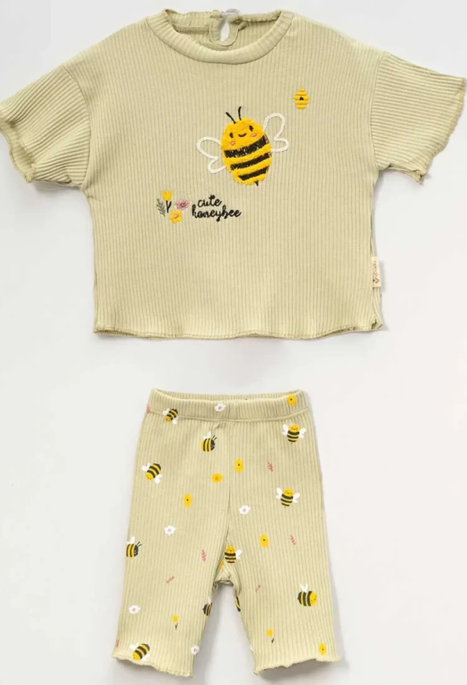 Bee Embroidery Girl Baby Set