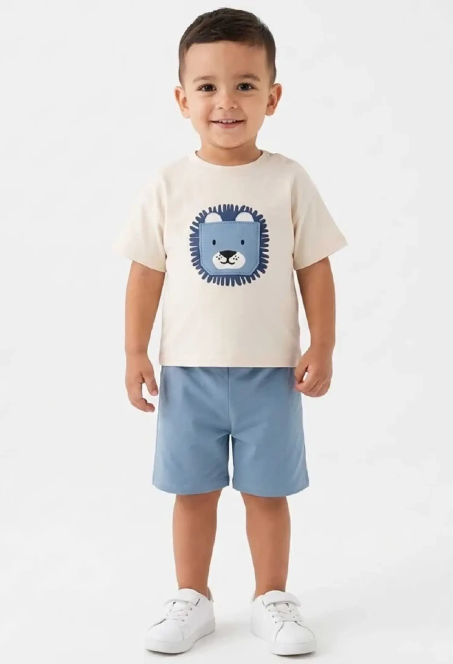 Boy Baby Set with Lion Print