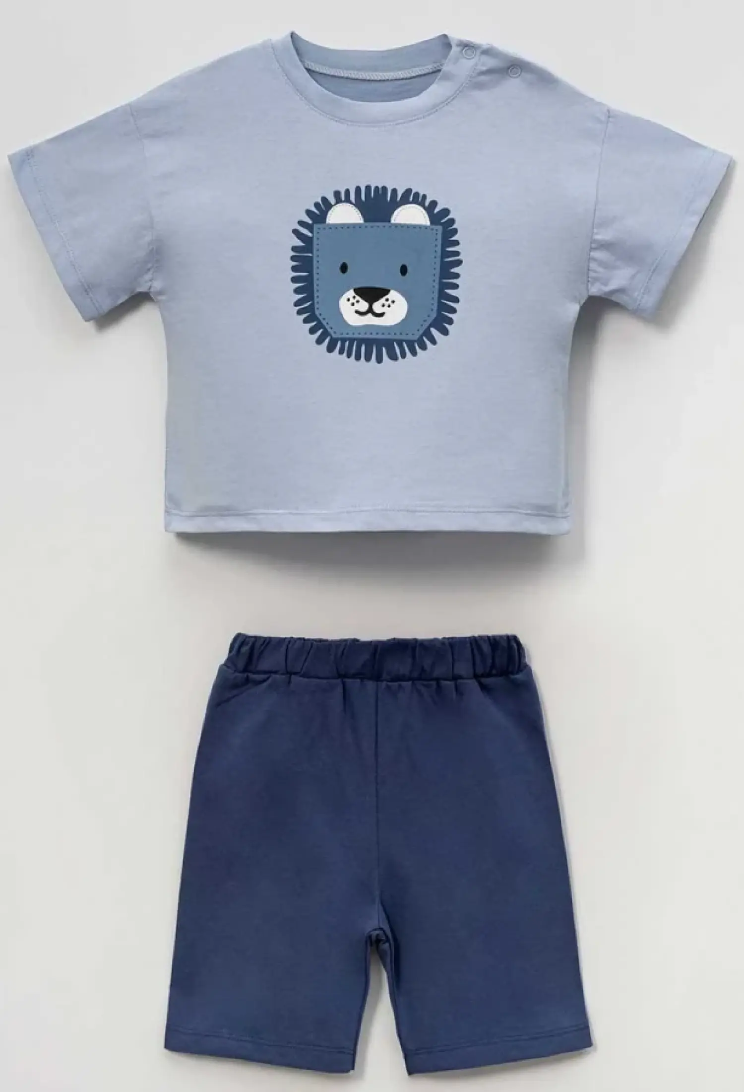 Boy Baby Set with Lion Print