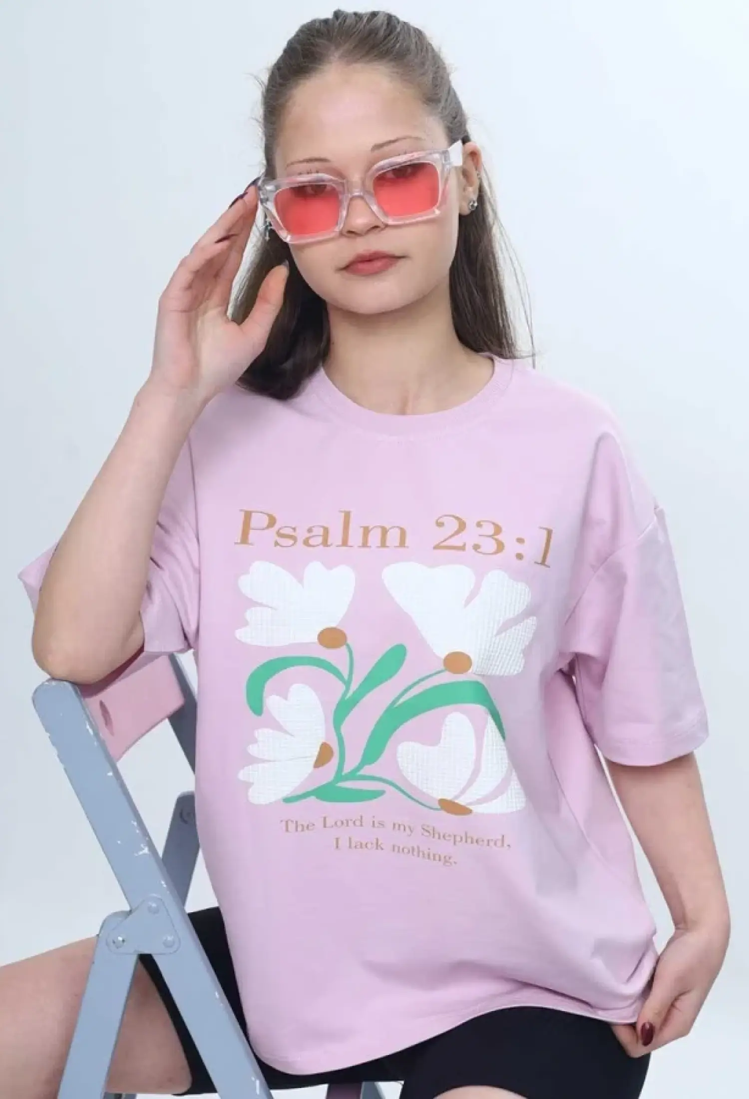Girl T-shirt with Floral Print