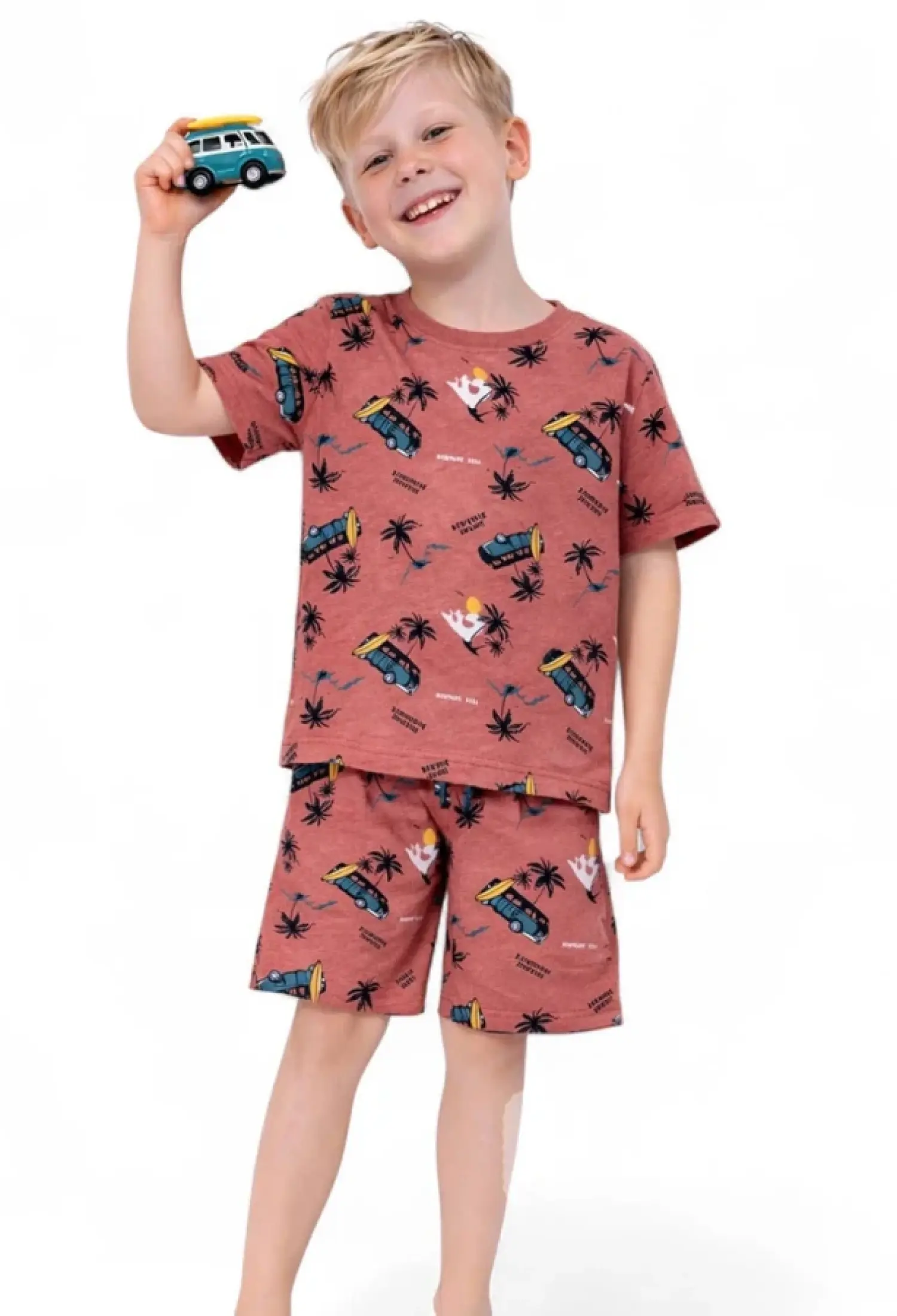 Bus Pattern Boys Pajama Set